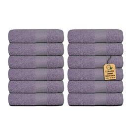 Softolle Premium Wash Cloths - 100% Combed Ring Spun Cotton WashCloth - Pack of 12 Luxury Washcloths – Ultra Soft Face Towels - Highly Absorbent Wash Cloth for Face- 13" x 13" Inches (Purple Ash)
