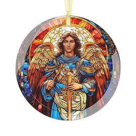 Archangel Raphael Decorative Art 3.5" Glass Ornament for The Holidays