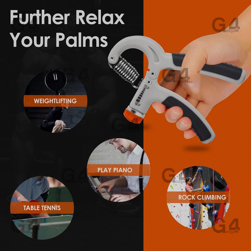 G4GADGET Hand Grip Strengthener 10-40kg 11-88 Lbs - Adjustable Resistance