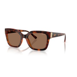 Vogue Eyewear Woman Sunglasses Dark Havana Frame, Dark Brown Lenses, 54MM