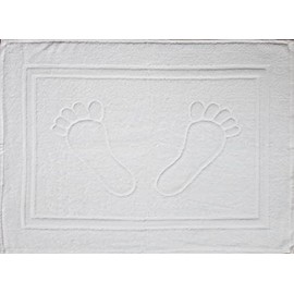 Unbekannt Shower Mat, Bath Mat, Terry Towelling, 50 x 70 cm, Feet, Plain Colour, Bath Mat, 100% Cotton (White Feet)