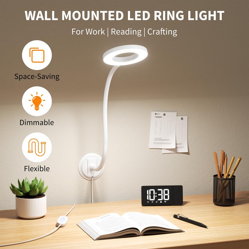 Kaulsoue Wall Mounted Reading Light, Book Light in Bed at