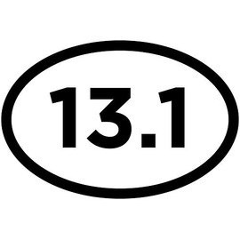 Artisan Owl Marathon 13.1 26.2 White Oval Vinyl Stickers for Vehicle, Windows, Laptops, Flat Surfaces - Heavy Duty UV Waterproof 4" x 6" Oval Vinyl Sticker (13.1 One Sticker)