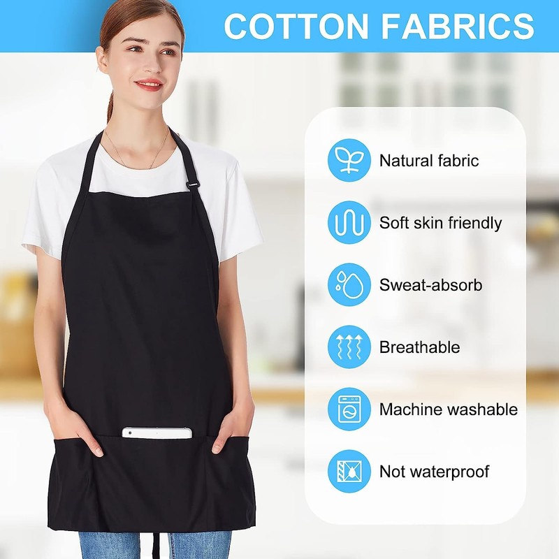 HGKOL Kitchen Apron Unisex Adjustable Bib Apron Chef Aprons with