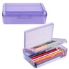 Double Layer Large Capacity Pencil Case, Translucent Plastic Hard Pencil