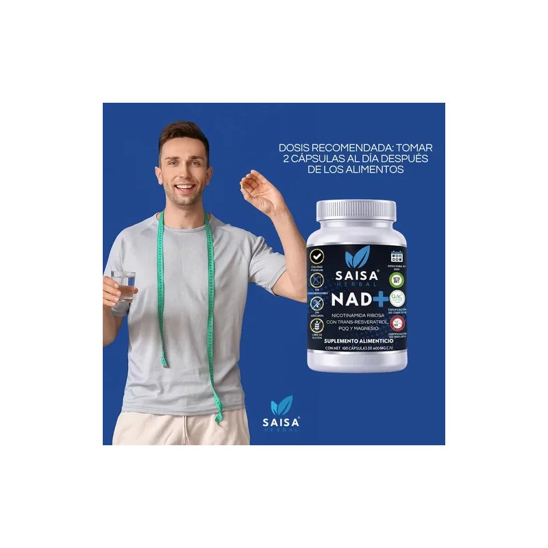Nad Advanced Complex 100 Cápsulas Nicotinamida Ribósido Resveratrol Pqq Magnesio
