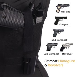 Lilcreek Men's 3 Pack Shirt, Concealed Carry Holster, Black/White/Grey, S-3XL