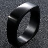 Stainless Steel Square Shaped Classic Simple Plain Wedding Band Ring