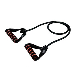 Ab. Hard Resistance Toning Tube of Size Length 1200mm, Wall Thickness 6mm, Diameter 11mm with Foam Handle | Black | Material : Natural Rubber