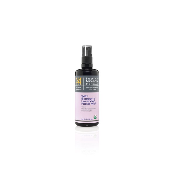 Indian Meadow Herbals Wild Blueberry Lavender Face Mist (3.4oz) - pH Balancing Skin Prep Spray To Tone & Maintain Elasticity- Facial Mist Spray