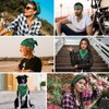 PLULON 12 Pack Green Bandanas for Men Women, Paisley Pattern
