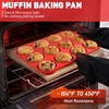 Silicone Muffin Pan for Baking with Metal Reinforced Frame, 12
