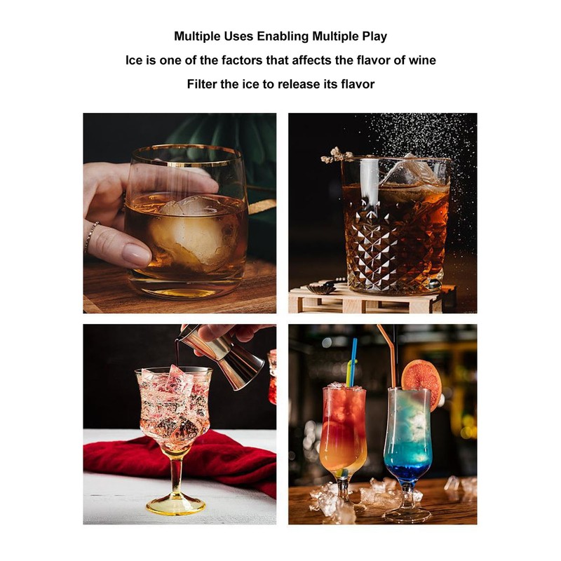 Ice Strainer Effective Filtering 304 Stainless Steel Multifunctional Cocktail Strainer