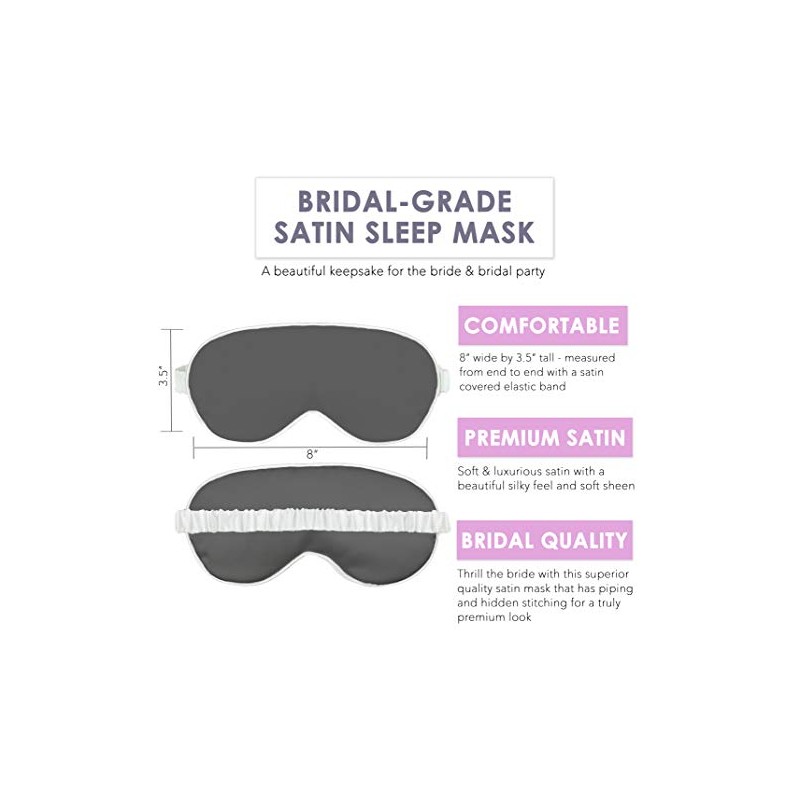 Honeymoon Bride Gift Sleep Mask -Silver Glitter Mrs. White Sleep