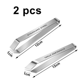 2 x kitchen tweezers, herringbone tongs, fish tweezers for bone, herringbone tweezers, bone tweezers for fish, tweezers stainless steel, for chicken, duck, pig hair, 12 cm
