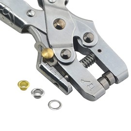 XINMEIWEN 3/16 Inch Eyelet Hole Punch Pliers Metal Eyelets Kits with 300Pcs Silver & Gold Metal Grommet Eyelets Sets for Leather Crafts Fabric Clothes Decorative Repair