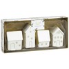 Set of 4 Small White Scandi Snow Ceramic Houses Baubles