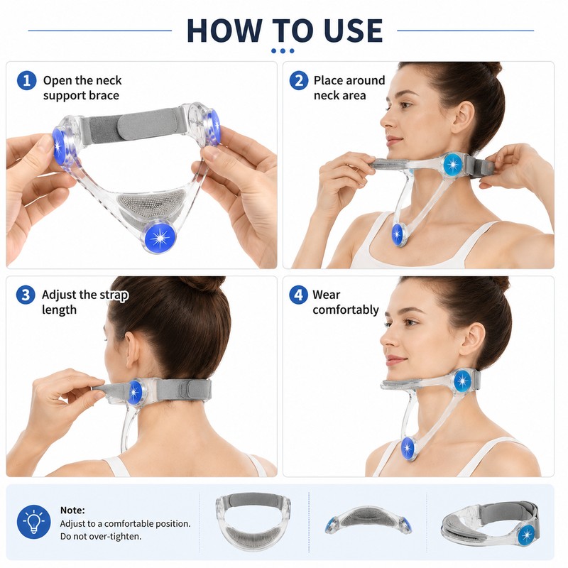 Adjustable Neck Support Brace for Daily Posture Use – Lightweight