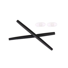 NicelyFit Replacement Temple Ear Socks for Oakley Glass Frame OX3024 OX3085 OX3144 OX5055 OX5113 OX5120 OX3133 (Black with Nose Pads)