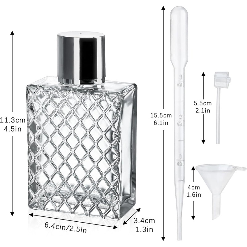 YU FENG 2 Pack Refillable Glass Perfume Bottles 100ml –