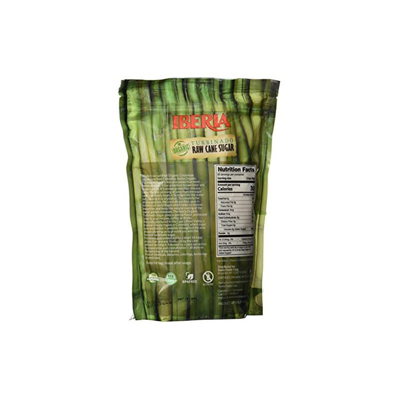 Iberia Organic Turbinado Raw Cane Sugar, 1.5 lbs (Pack of