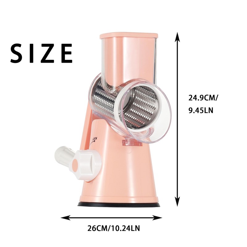 Ancevsk Rotary Cheese Grater with Handle, Round Mandoline Speed Kitchen