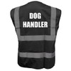 Dog Handler Printed Black Hi Vis Vest/Waistcoat, Security Officer, Security