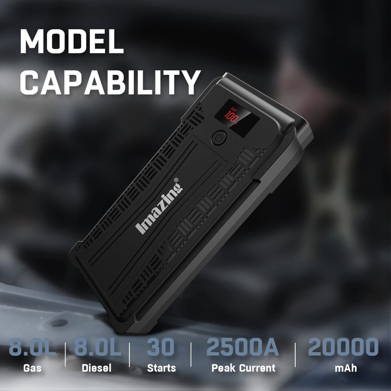 Imazing Heavy Duty Truck Battery Booster Pack Jump Starter Box