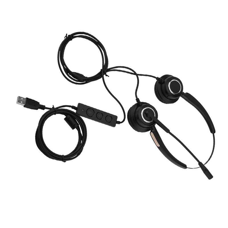 Call Center USB Headset Light Weight Noise Cancelling USB Call