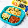 Youngever 3-Compartment Divided Re-usable Plastic Kids Tray, 3 Compartment Plates,