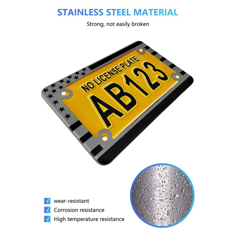 Motorcycle License Plate Frame, Motorcycle Flag Plate Holder Mount