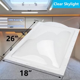 GEATaaT RV Skylight Outer Dome,18"x26" OD Universal Skylight Fits All Standard 14" x 22" Skylight Openings Replacement Travel Trailer RV Camper Truck Replace# SL1422C (Clear)