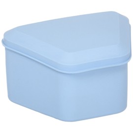Pureline Oralcare Denture Container Capable of Soaking a Complete Upper and Lower Denture, Light Blue