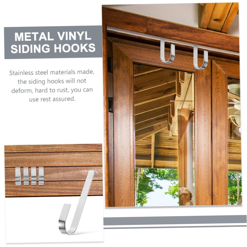 Ciieeo 4 pcs Stainless Steel Siding Hooks for Outdoor Use