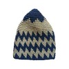 Hand-Crocheted Cotton Sturdy Blue & Khaki Zigzag Kufi Skull Cap