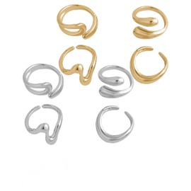 KGDUYC 8-Piece Ring Set Gold Silver Women's Ring Set, Statement Ring, Stackable Statement Rings, Adjustable Rings for Engagement, Chic Gold Rings for Women, Elegant and Timeless