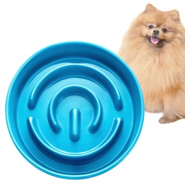 Ceramic Slow Feeder Dog Bowl for Small Breed, Dog Slow Feeder Bowl for Fast Eaters, Slow Feeder Cat Bowl, 14oz, Baby Blue