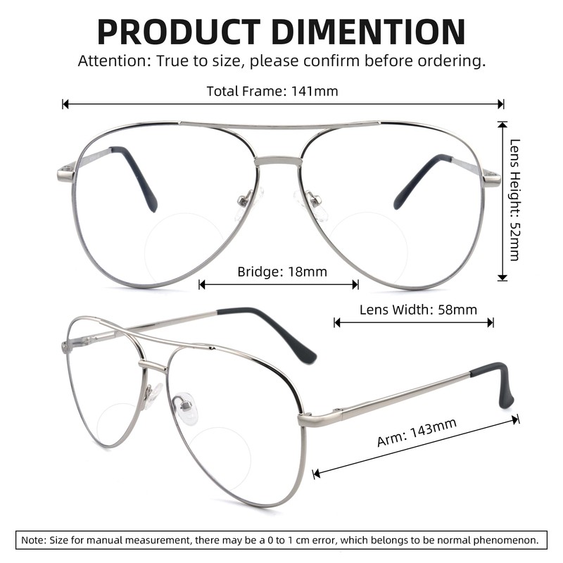 SOPHILY 3 Pack Bifocal Reading Glasses for Women Men, Aviator