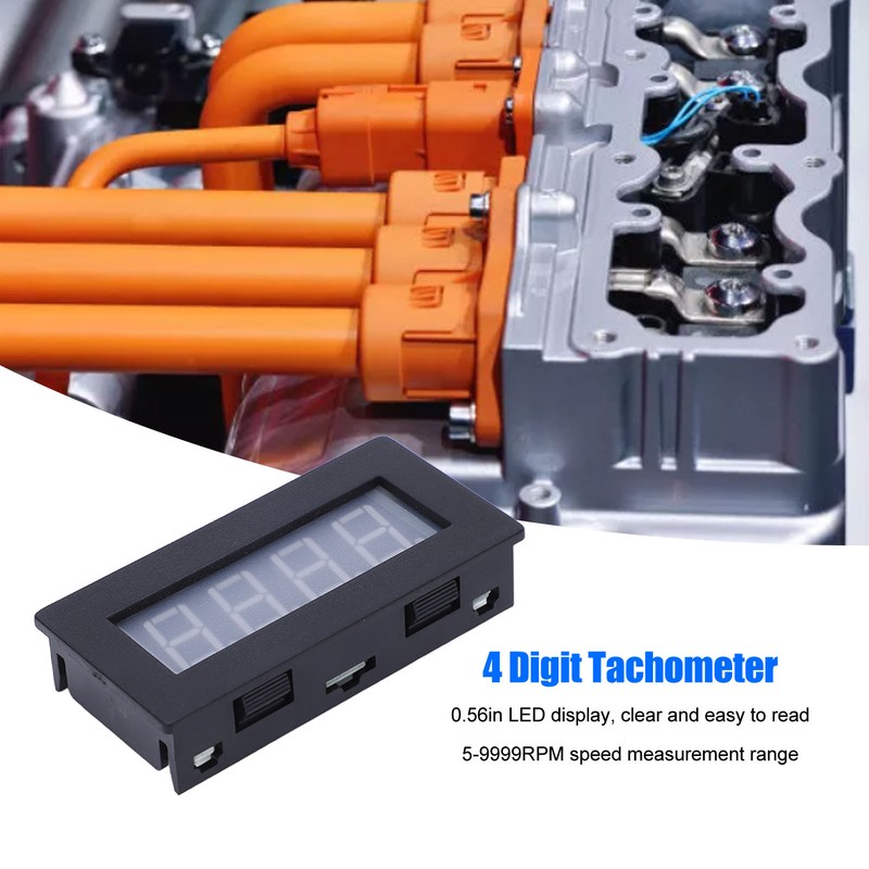4 Digit LED Display Tachometer Multifunctional RPM Rotation Speed Tester