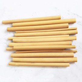 Rainforest Bowls Set of 4 Reusable Bamboo Straws Variety Pack - 8 Inch - Perfect for Milkshake, Milk Teas, Juice, Smoothies - 100% Natural, Hand Carved by Artisans, Eco-Friendly & Sustainable