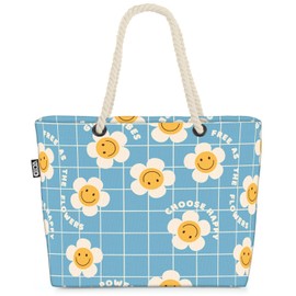 VOID Hippie 70s Retro Pattern Beach Bag Shopper 58 x 38 x 16 cm 23L XXL Shopping Bag Travel Bag Beach Bag, multicoloured, Casual