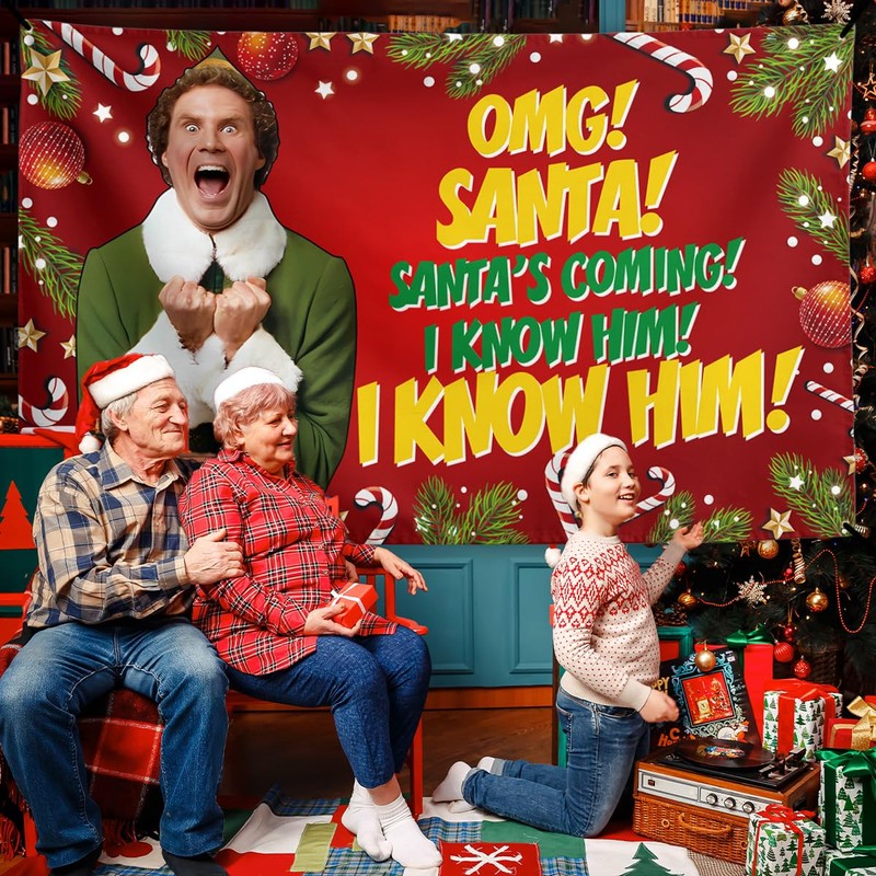 Funny Christmas Banner Happy Xmas Backdrop Sign Funny Winter Xmas