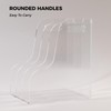 AIMOLLY 3 Vertical Compartments File Holder, Clear Acrylic Desk Organizer