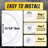 DewFlew 4Pcs 4.9" Push Through Wheel Center Caps Stainless Trailer