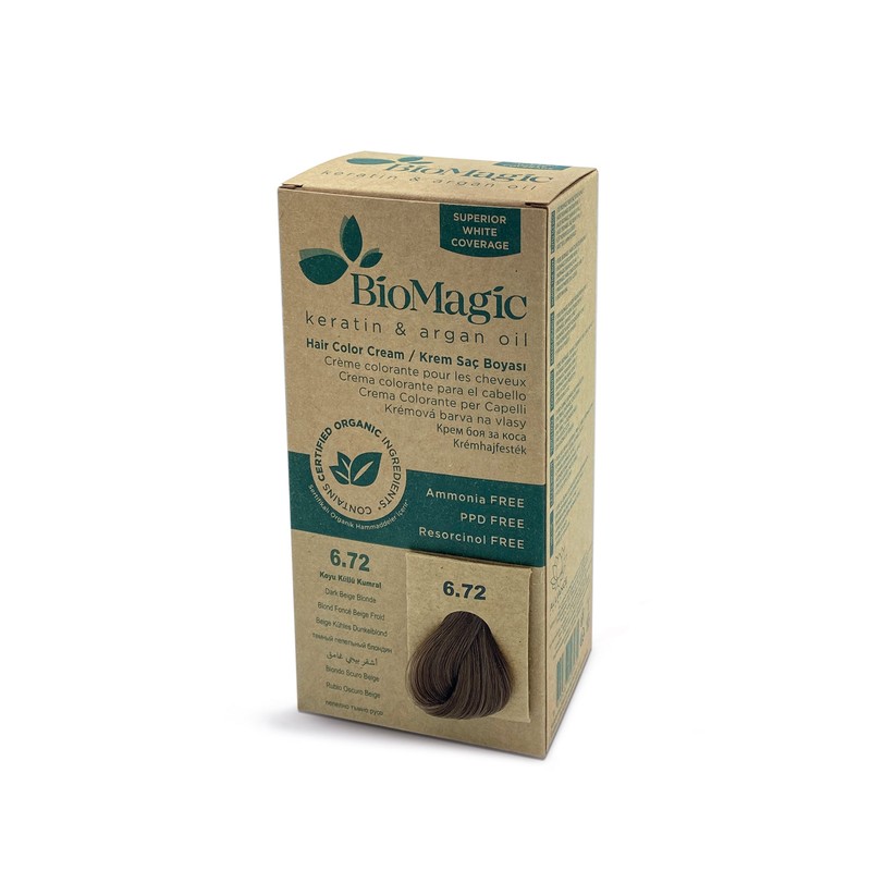 BioMagic Keratin & Argan Oil Hair Color Cream, 77.07 Natural