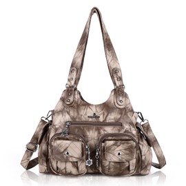 Angel Kiss Handbags for Women Hobo Bags for Large Tote Bag Soft PU Leather Multi-Pocket Shoulder Bag Top Handle Handbag