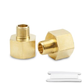 Bwintech 2 Pcs 3/8" Female to 1/8" Male BSP Thread Brass Hex Bushing Reducing Connector for Pipe Connecting Conversion