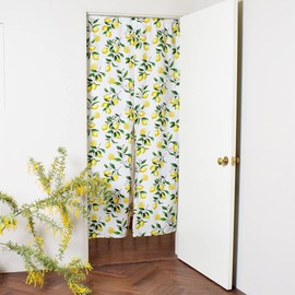 W3801810 Room Divider Curtain Noren Stylish Scandinavian Blindfold 180cm Length 86cm x 180cm Citrus Lemon Style Decor