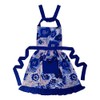 Ragged Rose Frilly Apron, Cotton, Blue, M-L