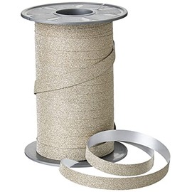 PRÄSENT 18509-107 Poly Glitter Curling Ribbon Sandstone, 100 m Light Curling Gift Ribbon, Width, Decorative Ribbon for Crafts and Wrapping Gifts, for Festive Occasions, 100 m Spool 10 mm
